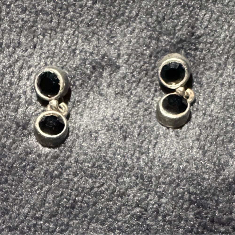 Vintage Silver and Black Earrings